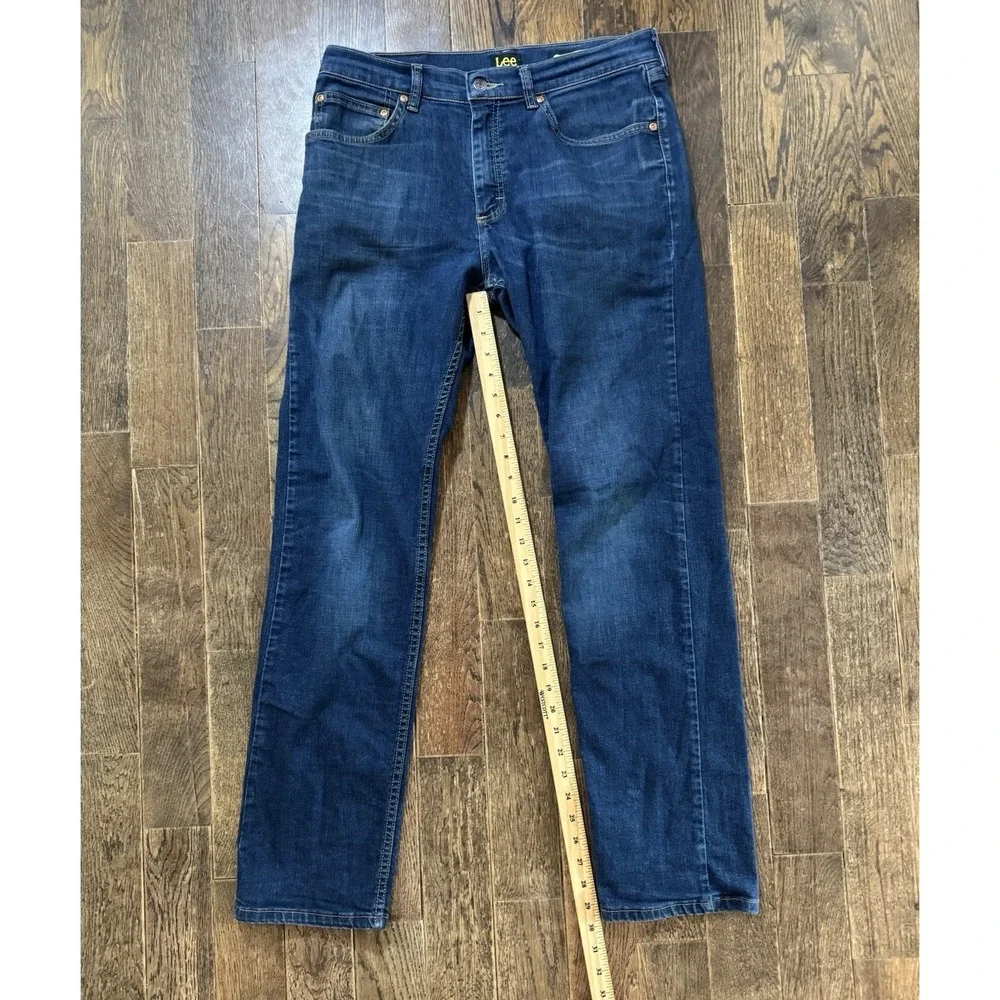 Lee Classic Fit Straight Leg Jeans Mens 32x30 Blue Excellent‎ Mid Rise Stretch